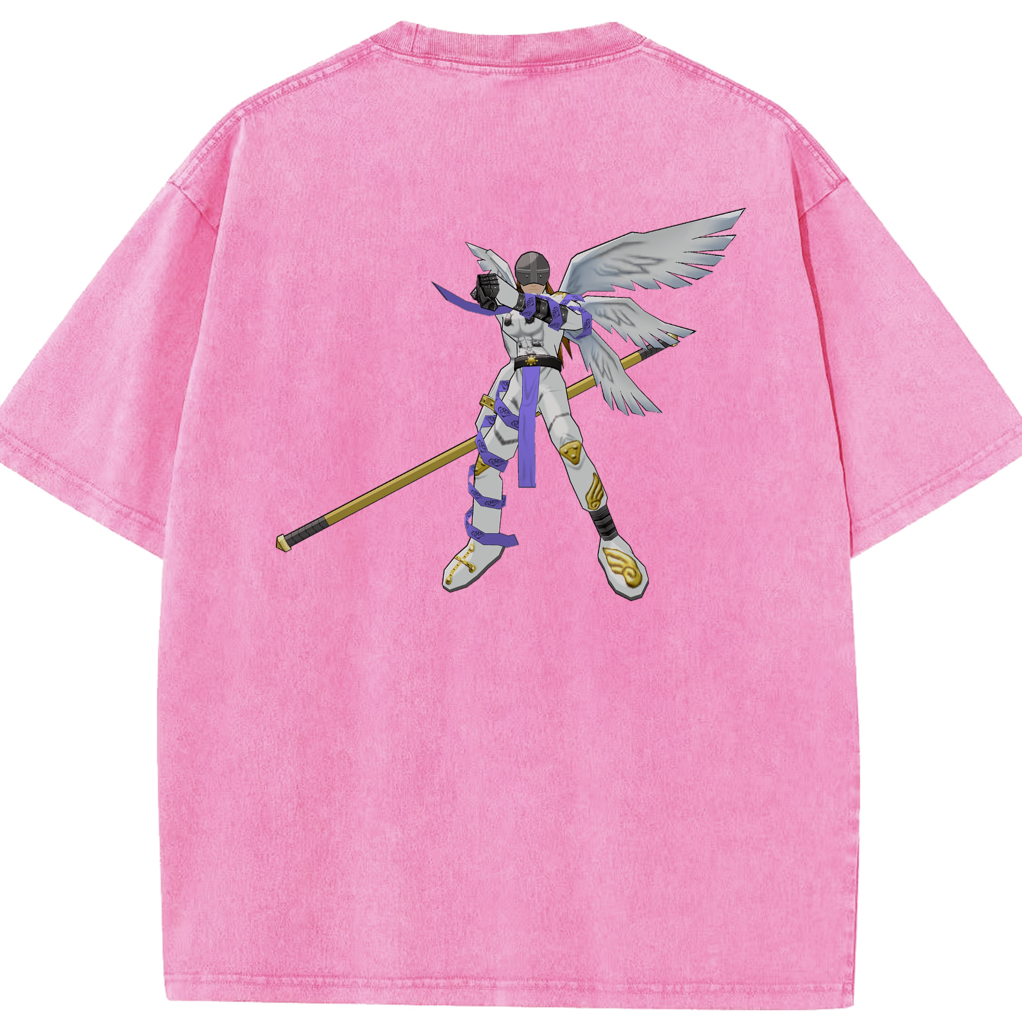 （画像用） Digimon デジタルモンスター/デジモン 綿100% ヴィンテージ風 半袖Tシャツ（背面プリント）